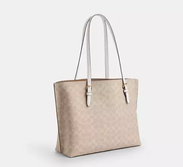 [U] COACH IM/SAND/CHALK CV967 SIG MOLLIE TOTE, 196395541751 (UCO104)