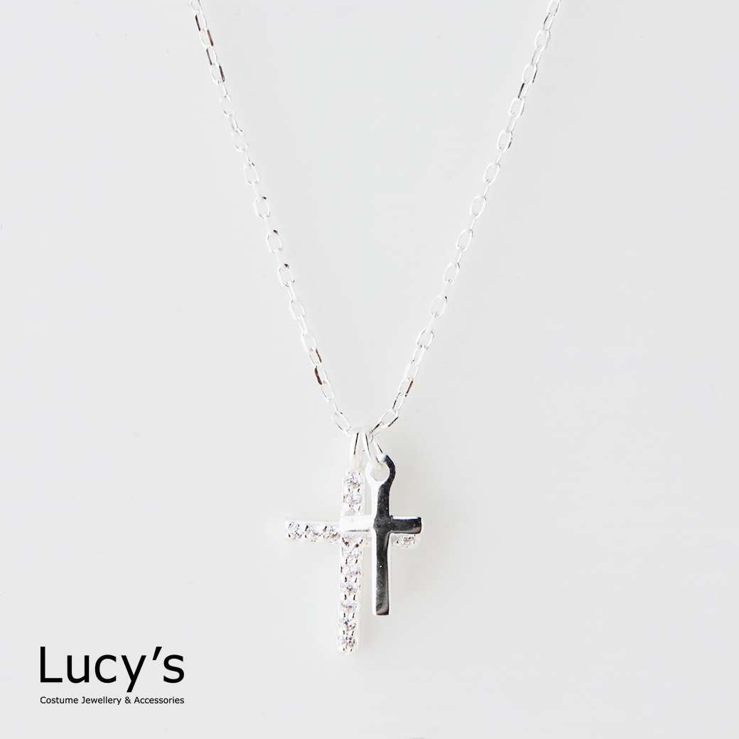 925純銀 十字光映 項鍊 (127987)