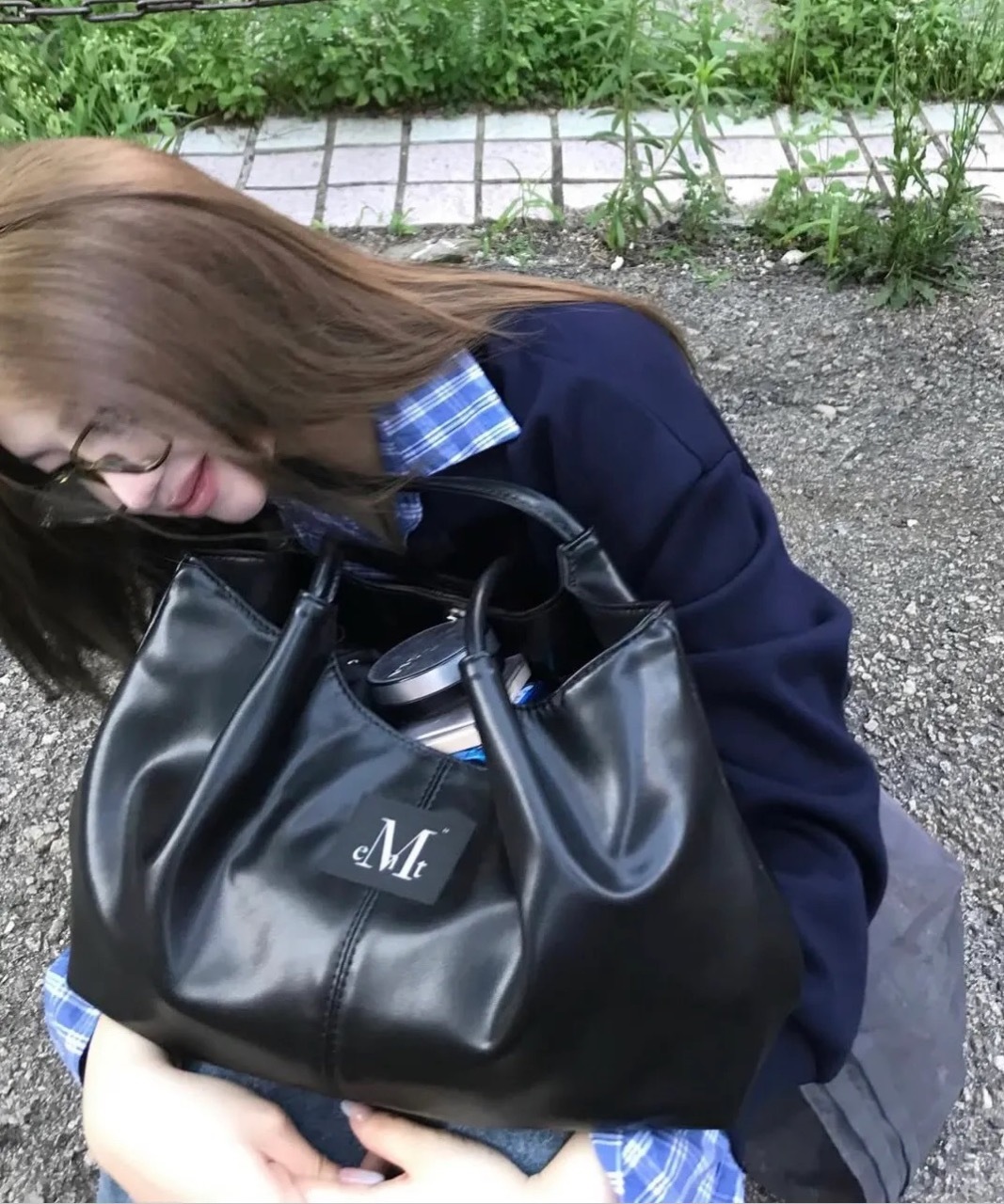 韓國限定🇰🇷 MUCENT EPEE MIDDLE STITCH LEATHER TOTE BAG 中縫線 托特包 手提包 單肩包 / 預購