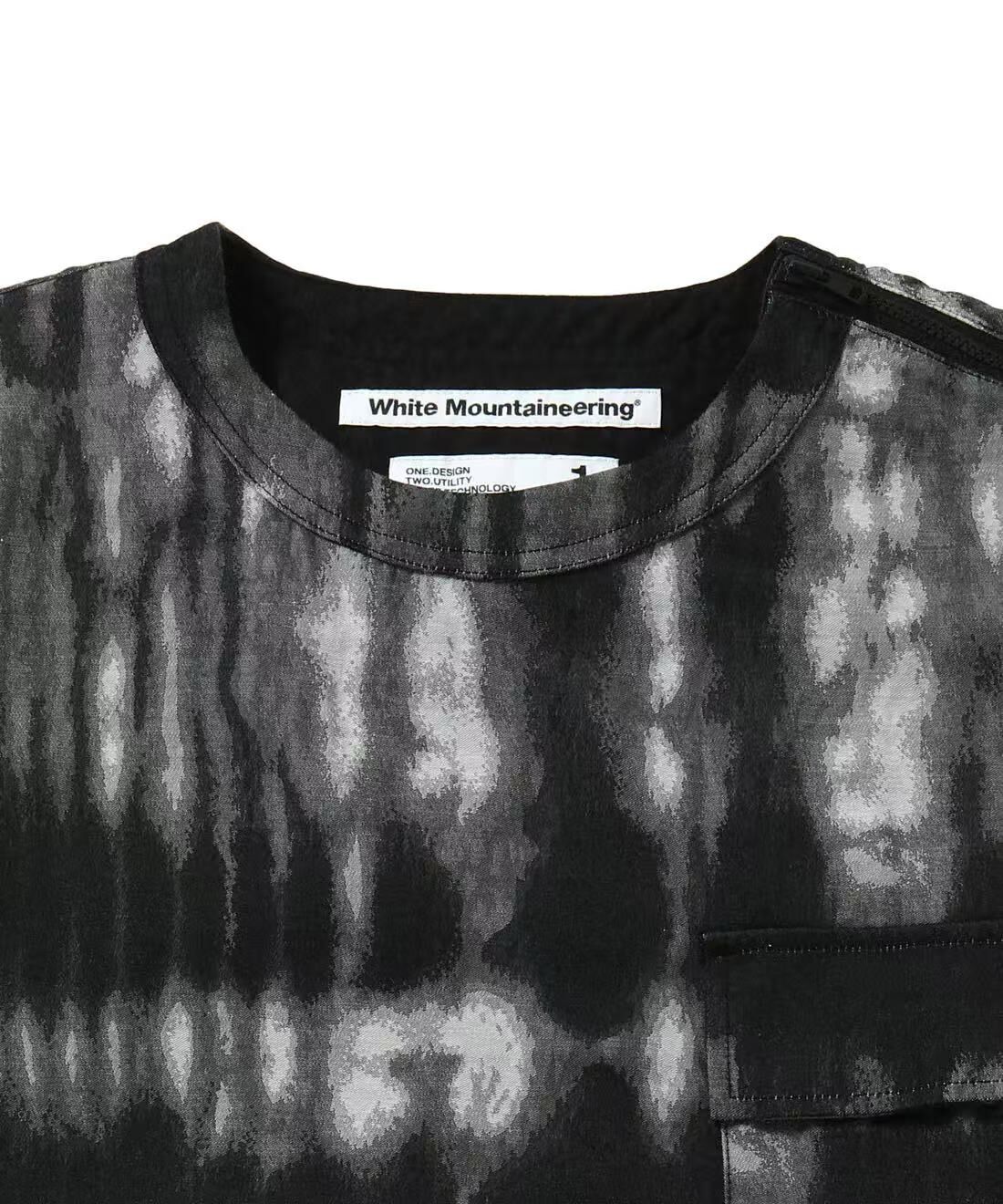 WHITE MOUNTAINEERING CAMO JACQUARD CREWNECK SHIRT WM2571108 BLACK