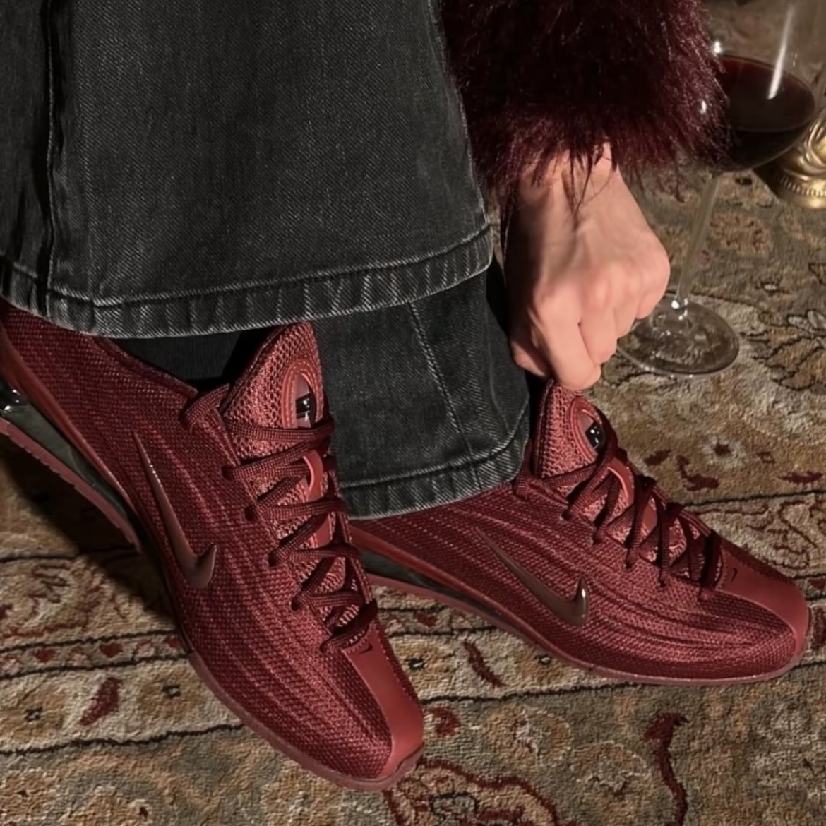 NIKE SHOX Z 酒紅色 櫻桃紅 MEOVV同款 彈簧鞋 復古 女鞋 HQ7540-600