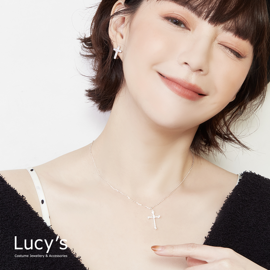 925純銀 十字光點 項鍊 (128464)