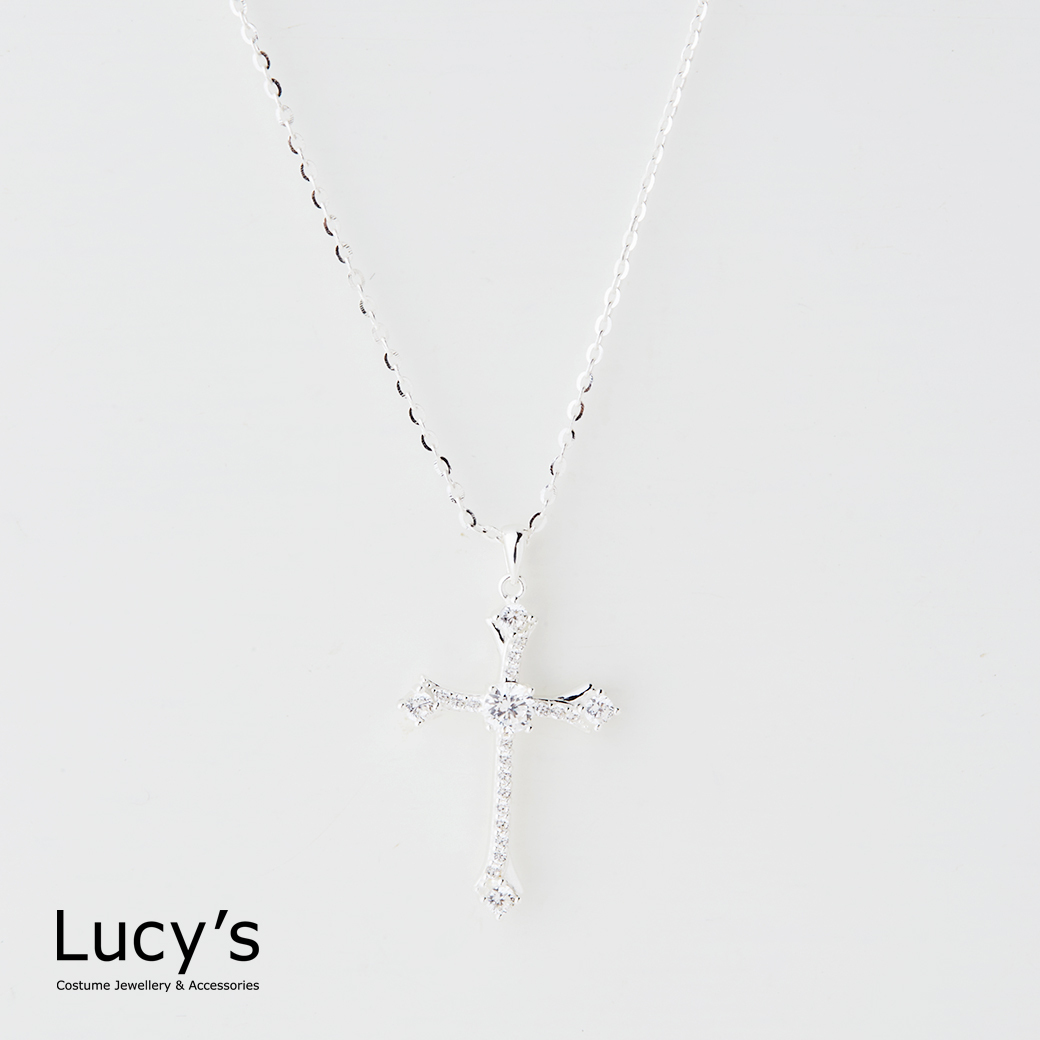 925純銀 十字光點 項鍊 (128464)