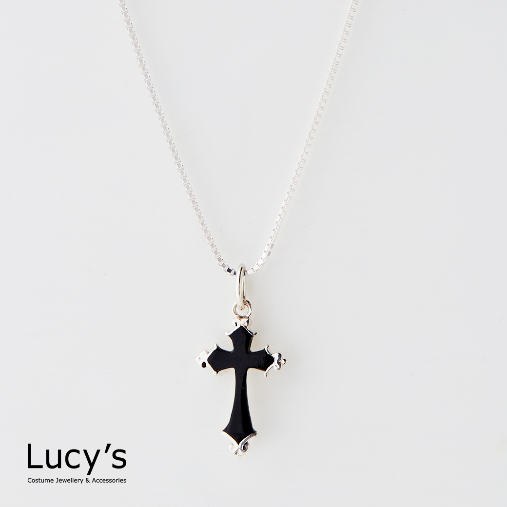 925純銀 礦心十字架 項鍊 (二色) (127652/127653)