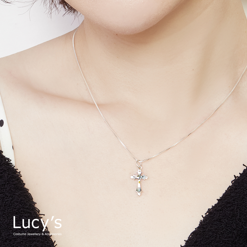 925純銀 礦心十字架 項鍊 (二色) (127652/127653)