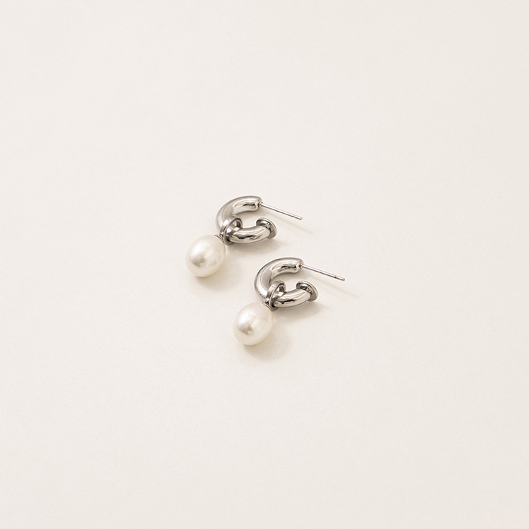 miramira珠光｜純粹珍珠垂墜耳環D0705-銀80799