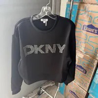 [S] DKNY BLACK LONG SLEEVE SOFT HAND SCUBA LOGO PULLOVER, P53HOCSC-BLK (SD1616)