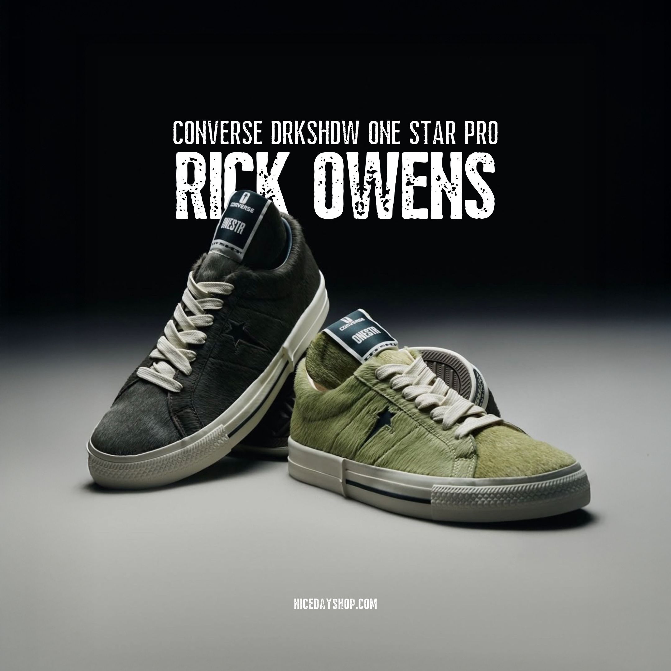 NICEDAY 代購 Rick Owens DRKSHDW x Converse One Star Pro 聯名 灰色 綠色 鐵灰 復古 麂皮