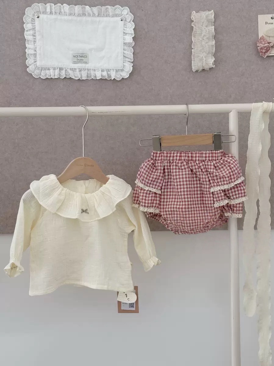 可愛格子包屁套裝