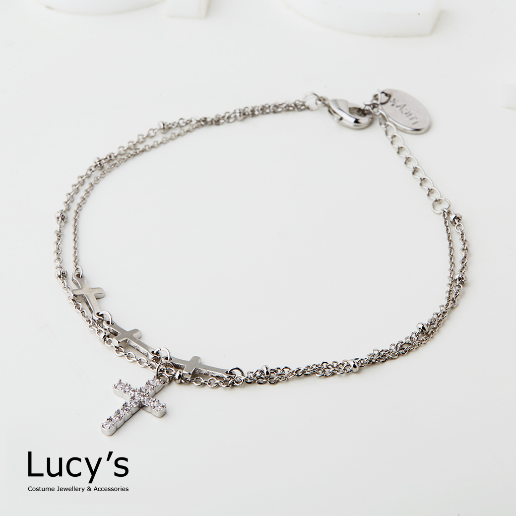 十字連結 雙層手鍊 (三色) (127753/127754/127755)