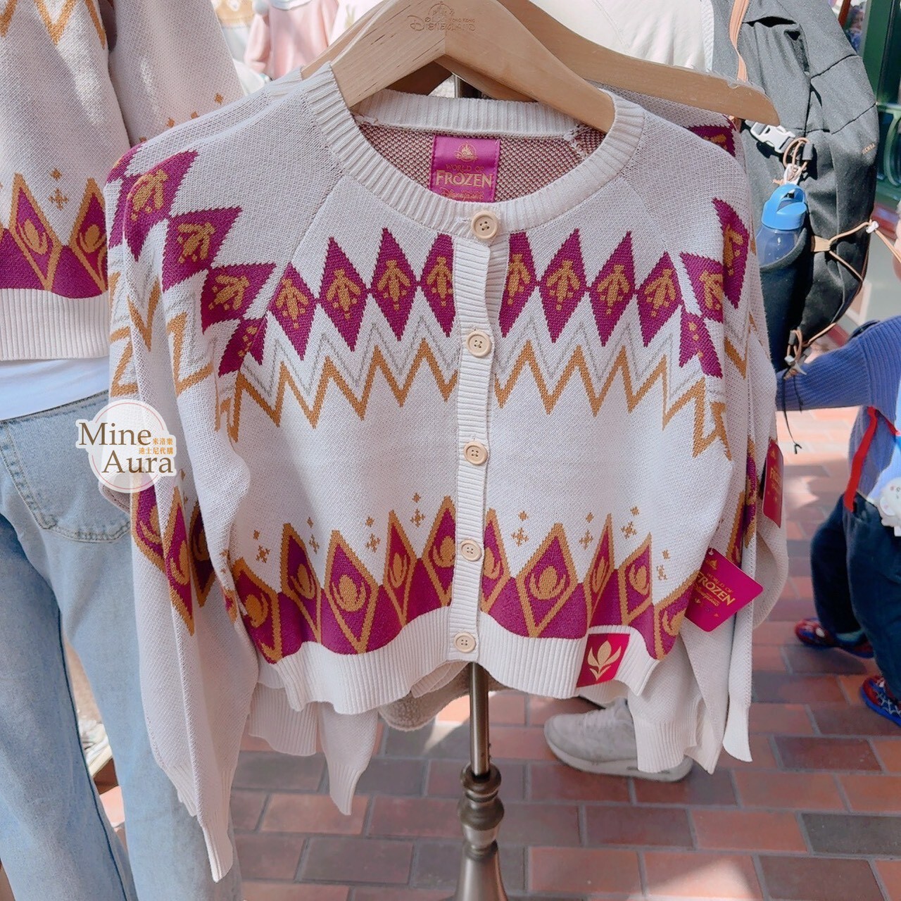 聖誕節系列 艾莎 Elsa 菱格紋 圖騰 針織 毛衣 外套 冰雪奇緣 Frozen -香港迪士尼樂園