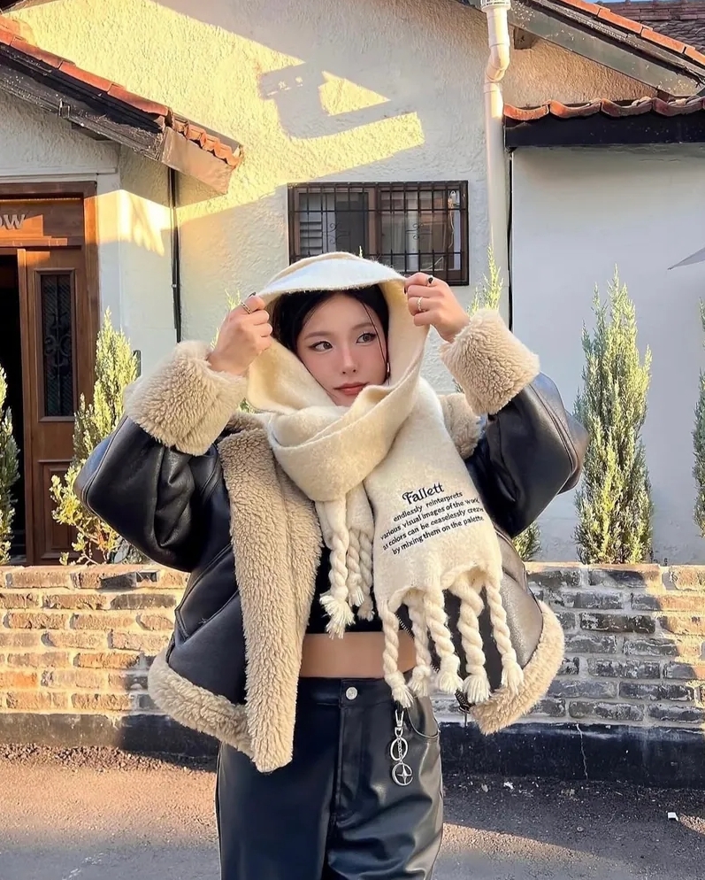 <黑五折扣🇰🇷> Fallett 韓國 刺繡 保暖 圍巾 5色