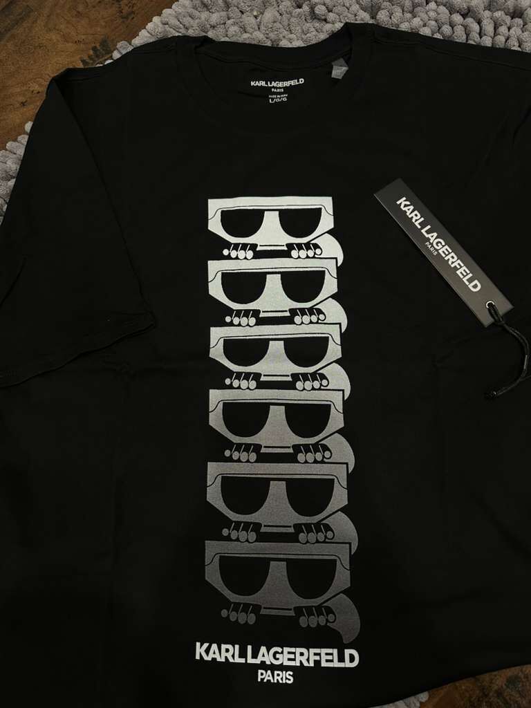 【現貨】Karl Lagerfeld LL1124131 男裝大LOGO短袖上衣(黑色)