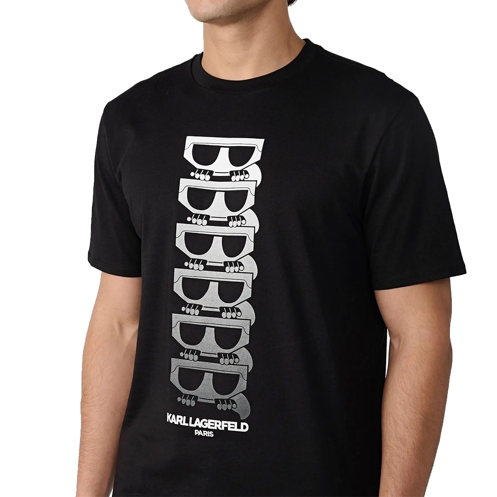 【現貨】Karl Lagerfeld LL1124131 男裝大LOGO短袖上衣(黑色)