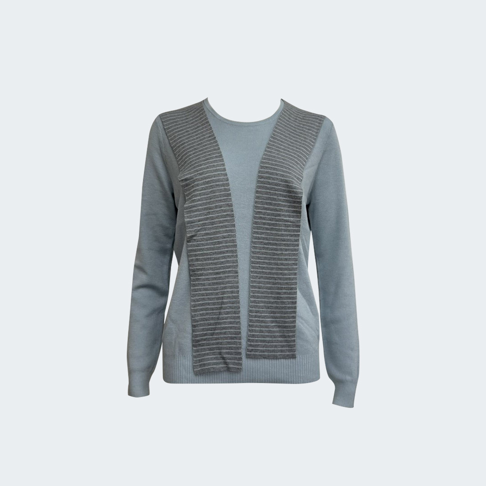 柔霧假圍巾針織上衣