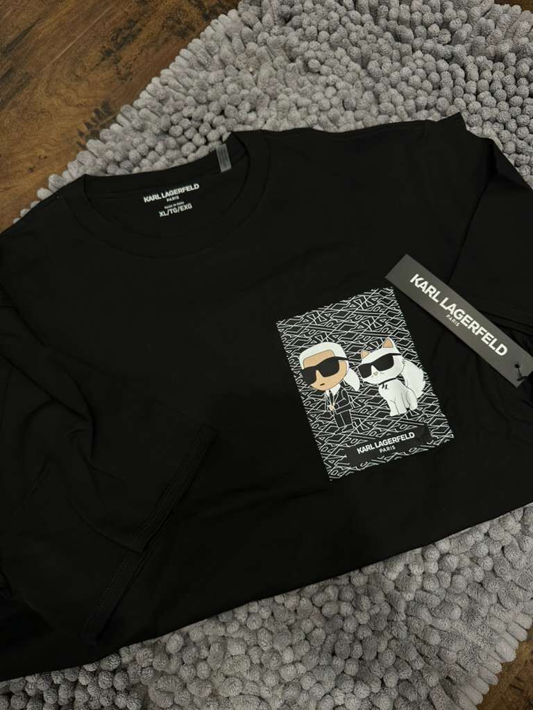 【直播】Karl Lagerfeld LL1124132 男裝短袖上衣(黑色)