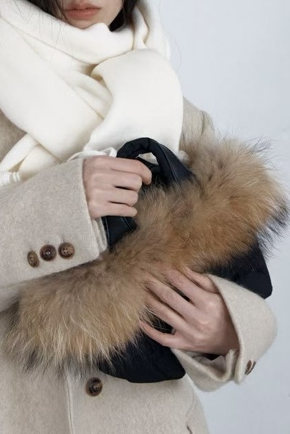 寶寶色系的冬季戀歌感圍巾/4色均碼/乳白