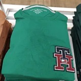 [S] TOMMY HILFIGER NOUVEAU GREEN TEXTURED MONOGRAM LOGO T-SHIRT, XM05719-302 (STH1471)