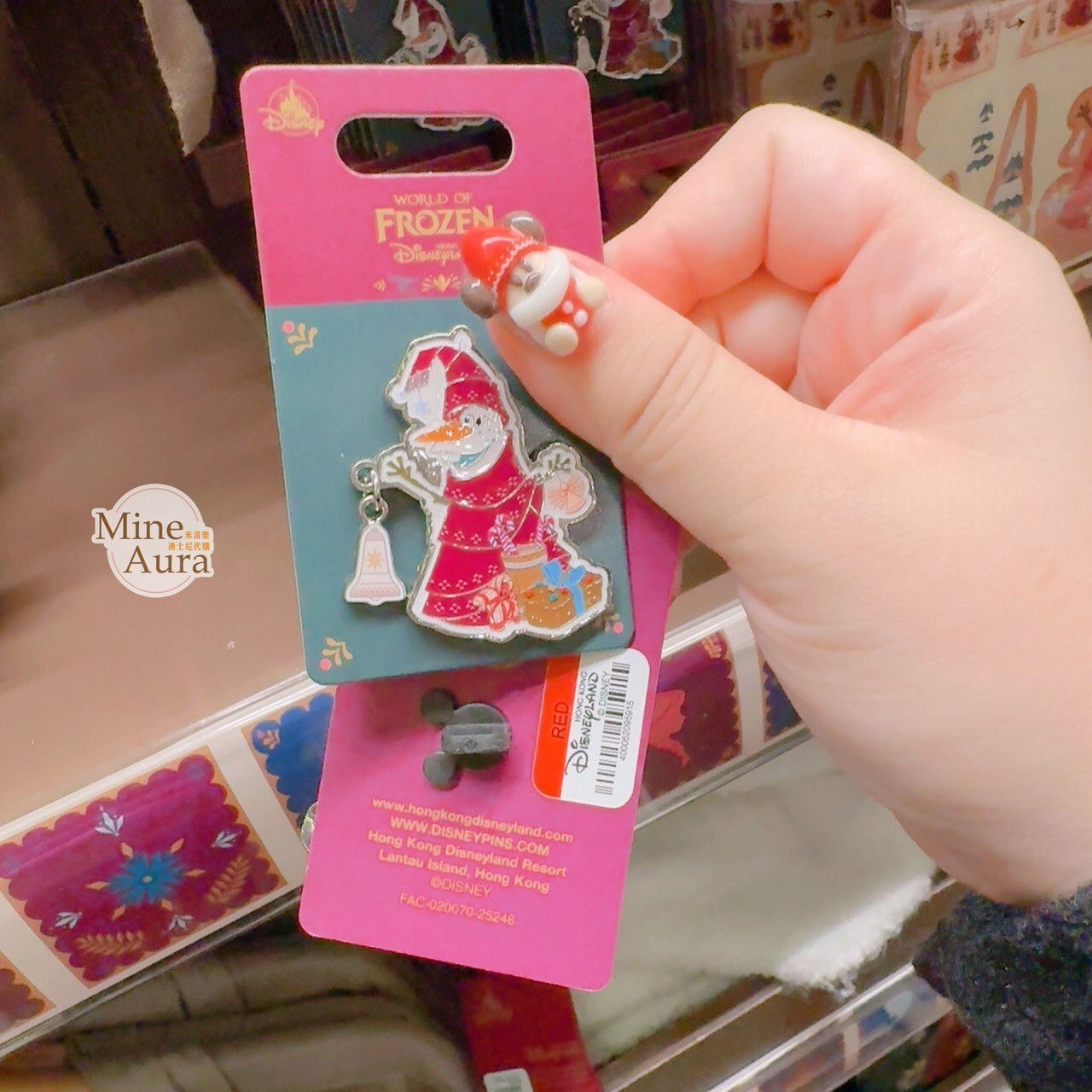 聖誕節系列 雪寶 Olaf 紅色聖誕樹裝 造型 徽章 PIN 冰雪奇緣 Frozen -香港迪士尼樂園