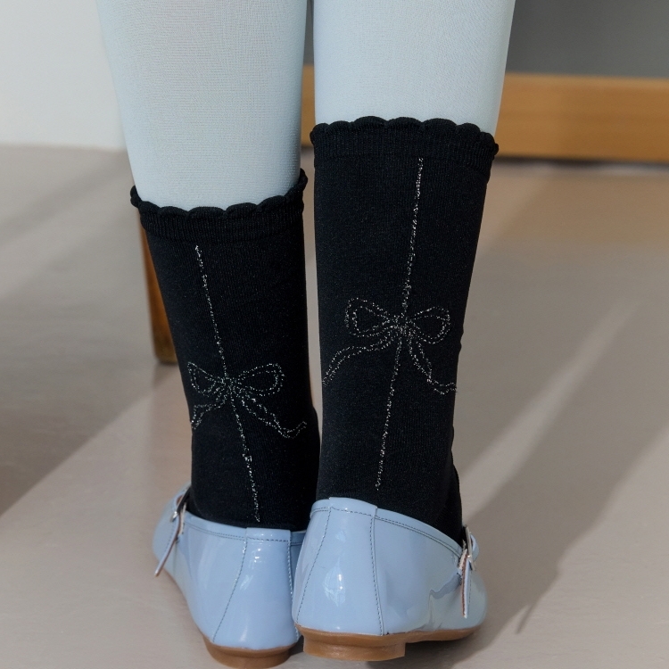 韓國 socks appeal® RIBBON GIRL中筒襪 閃亮蝴蝶結