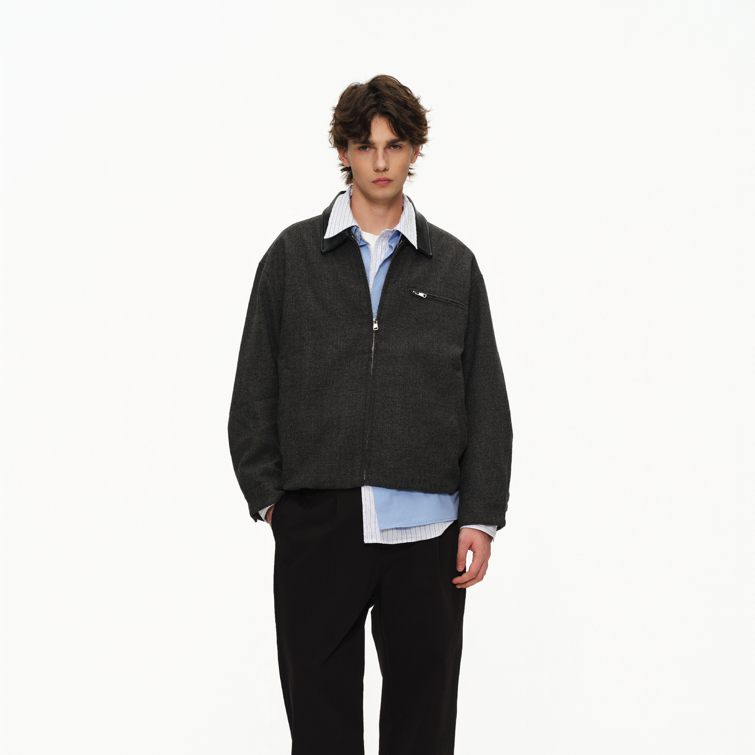 Nord Classic "ROYA LERU" Leather Collar Jacket 皮領外套 [RJ01]