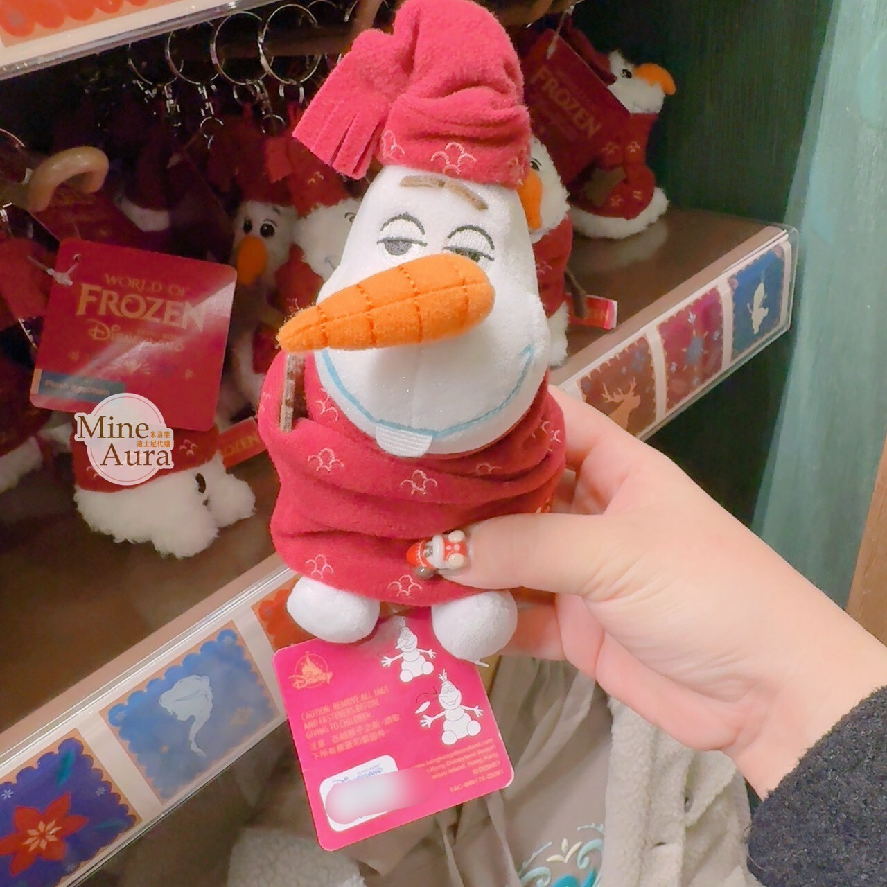 聖誕節系列 雪寶 Olaf 紅色聖誕樹裝 伸縮鼻子設計 娃娃 玩偶 冰雪奇緣 Frozen -香港迪士尼樂園