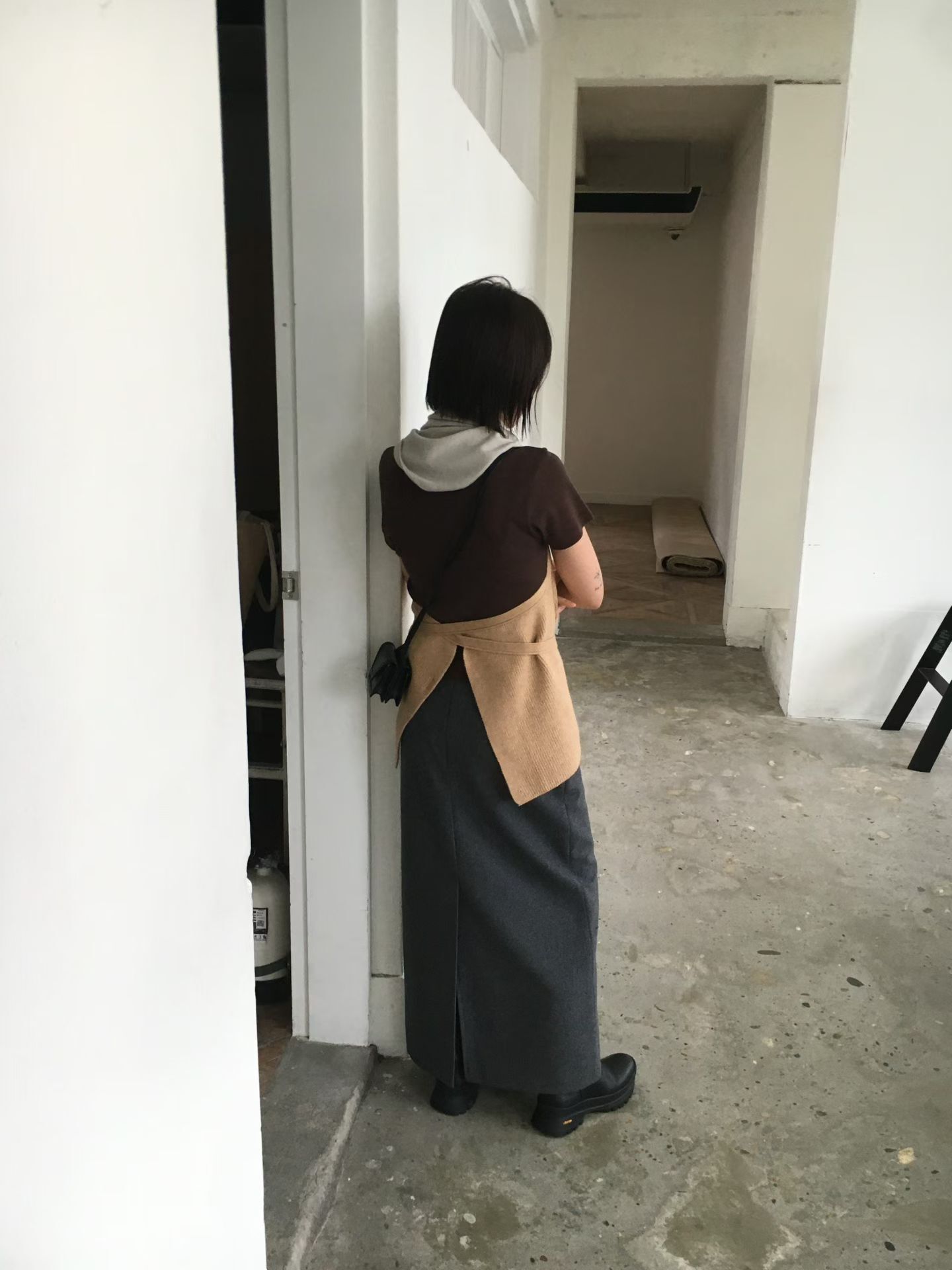 掛脖的綁腰韓韓背心/3色均碼/太妃淺駝