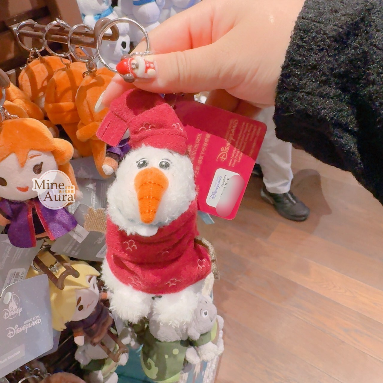 聖誕節系列 雪寶 Olaf 紅色聖誕樹裝 絨毛 吊飾 鑰匙圈 冰雪奇緣 Frozen -香港迪士尼樂園