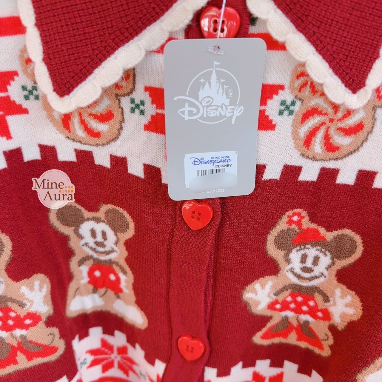 聖誕節系列 米奇 Mickey 米妮 Minnie 圖案 圖騰 針織 毛衣 有領 外套 -香港迪士尼樂園
