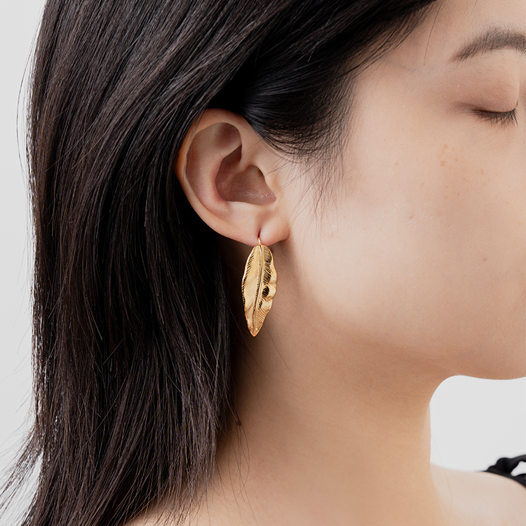 miramira自然｜風信子葉線條耳環D2405-金42872