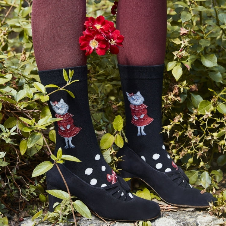 韓國 socks appeal® x Nathalie Lete 奇幻動物森林中筒襪 miss party