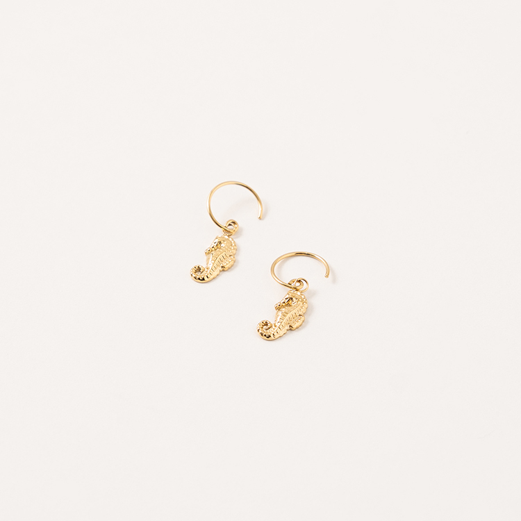 miramira自然｜深海海馬墜耳環D5603-金79581