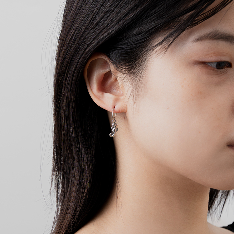 miramira自然｜深海海馬墜耳環D5603-銀79598