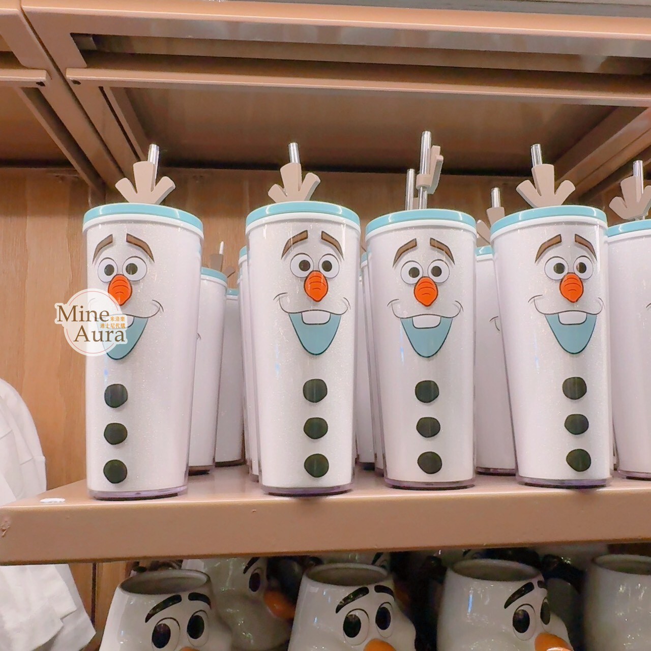 雪寶 Olaf 大臉 圖案 吸管 水杯 冰雪奇緣 Frozen -香港迪士尼樂園