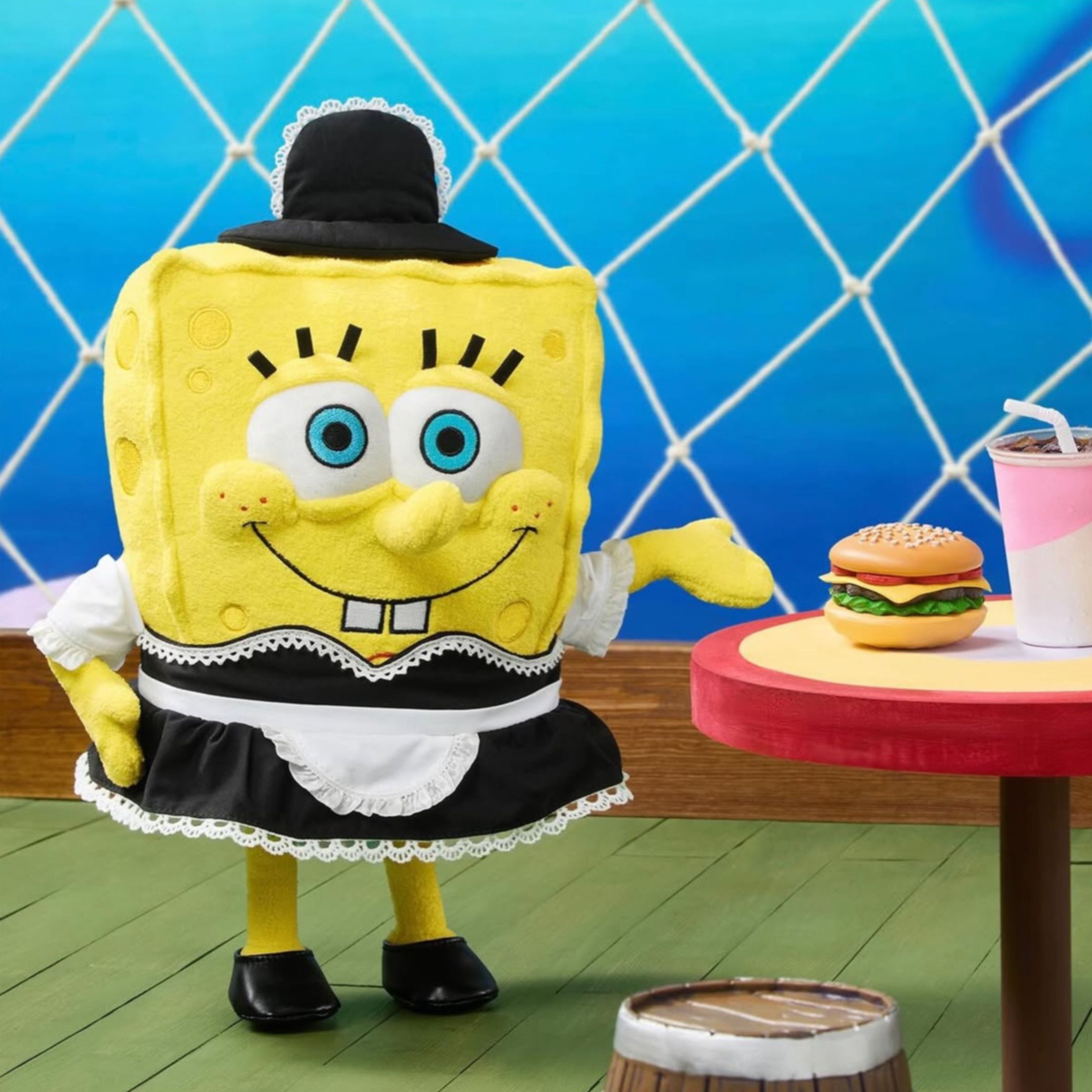 NICEDAY 代購 海綿寶寶 餐廳 服務生 系列 女僕 絨毛 派大星 章魚哥 路人魚 弗瑞德 玩偶 娃娃