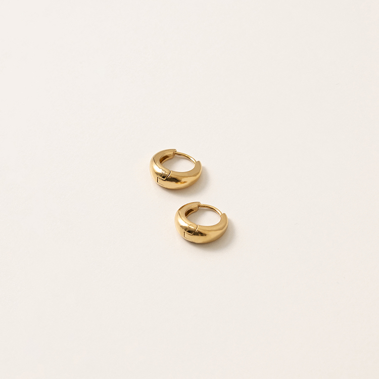 miramira扣圈｜圓形單圈素面粗耳環D5872-金92917
