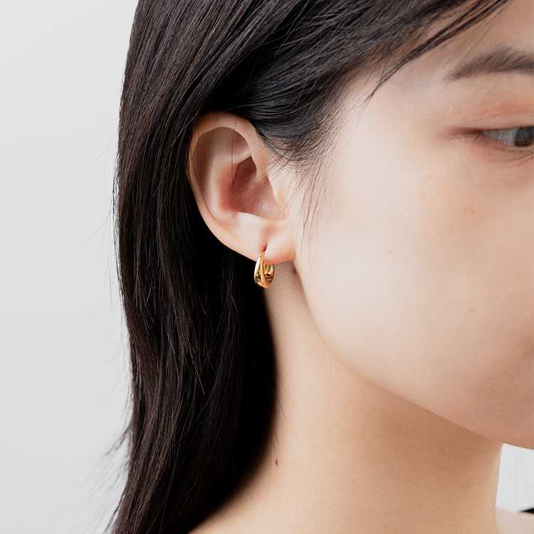 miramira扣圈｜圓形單圈素面粗耳環D5872-金92917