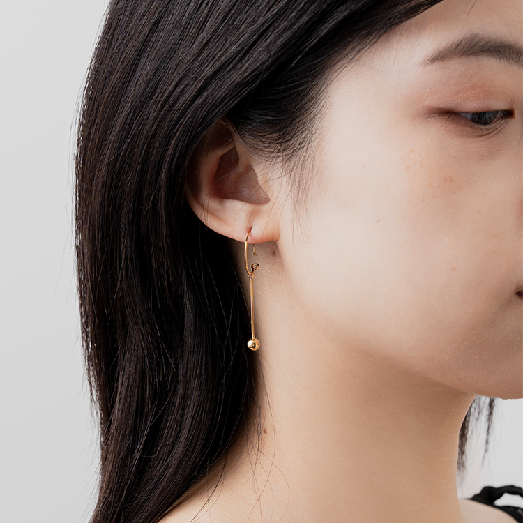 miramira扣圈｜極簡長流蘇耳環D2075-金44827