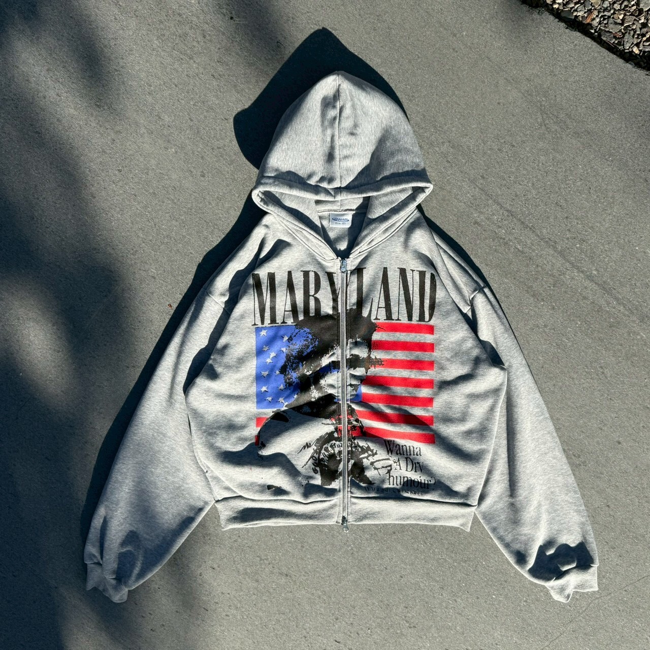 短寬國旗人像雙拉鍊外套