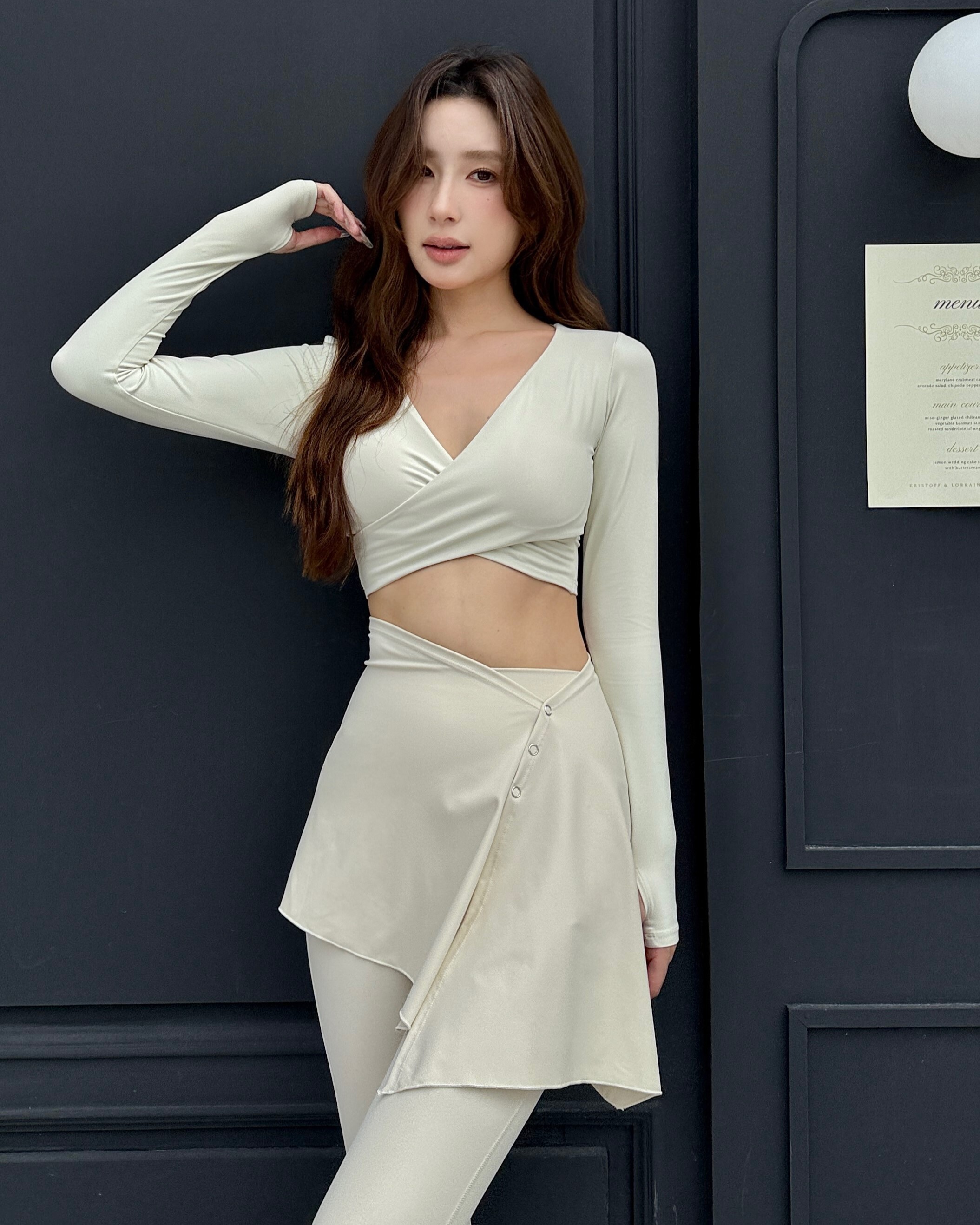 CROSS前交叉美背長袖-奶白