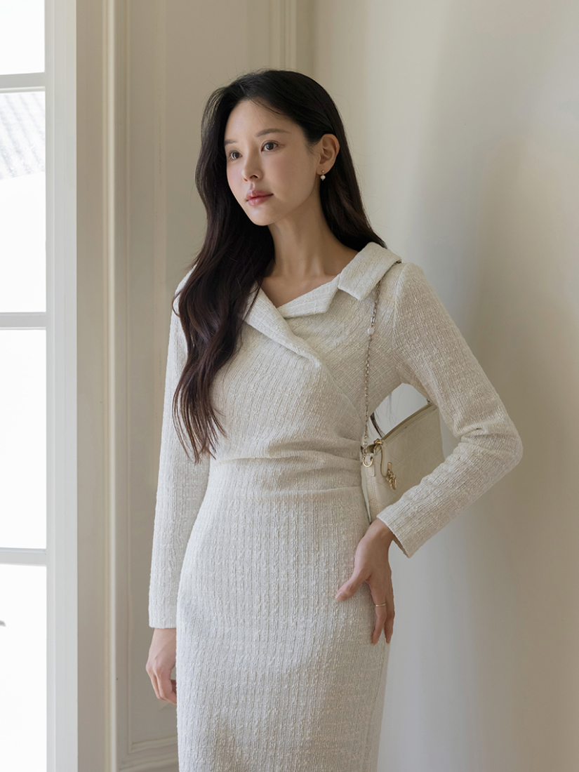 [現貨] Quindly 氣質翻領包臀洋裝 [ 2色 / S,M ]