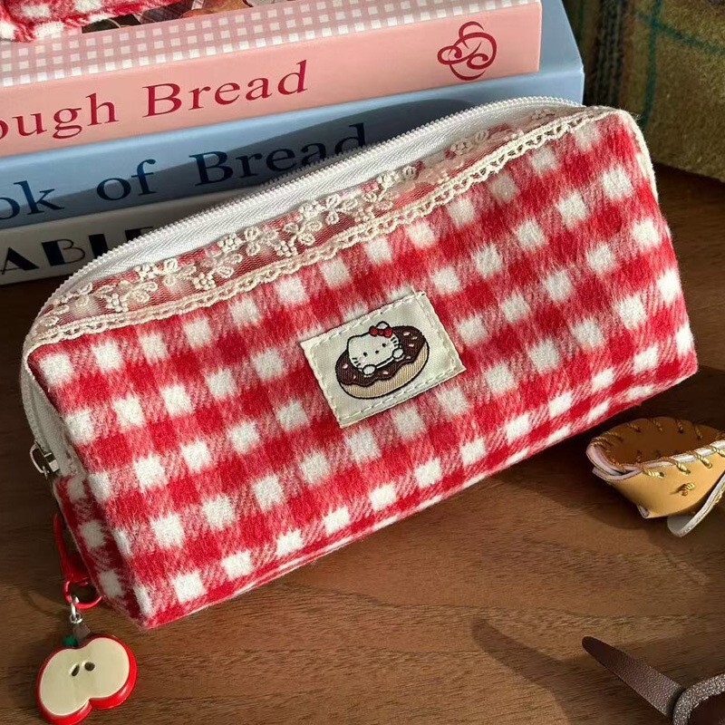 Lace-Trim Printed KT Stationery Pouch