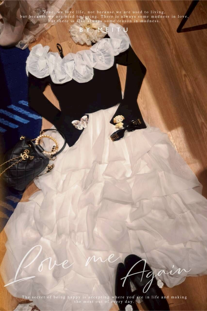 🎄日貨✨️唯美澎澎球雪紡裙