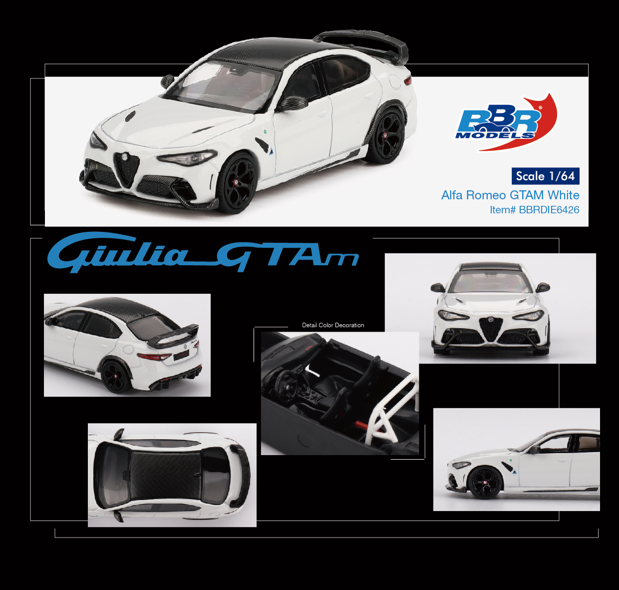 BBR 1:64 愛快羅密歐 Alfa Romeo Giulia GTAm 白色 合金模型車
