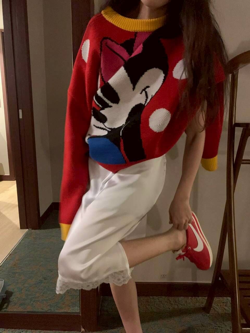 🎄韓貨✨️可愛米妮拼色毛衣🎀