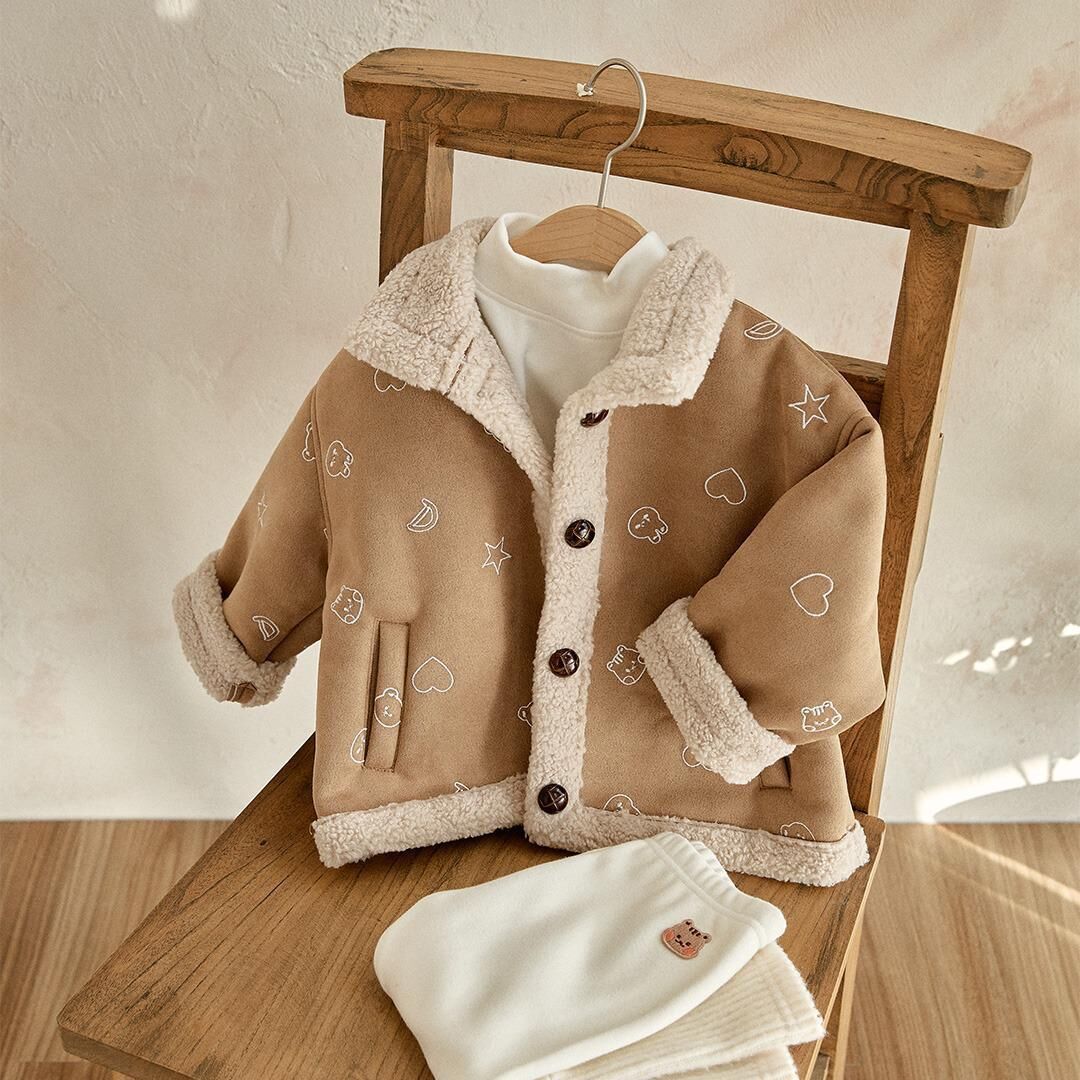 25F/W DTD玩轉人物系列-可洗刺繡翻皮毛夾克