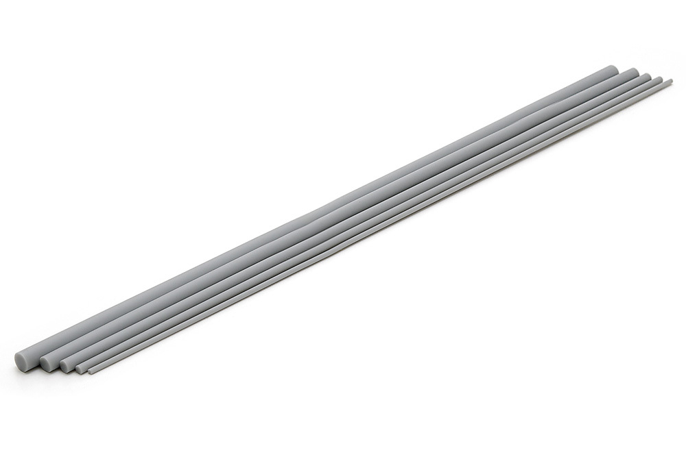 [WAVE] OM-226-350 Gray Plastic Round Rod 8.0MM 3-PACK