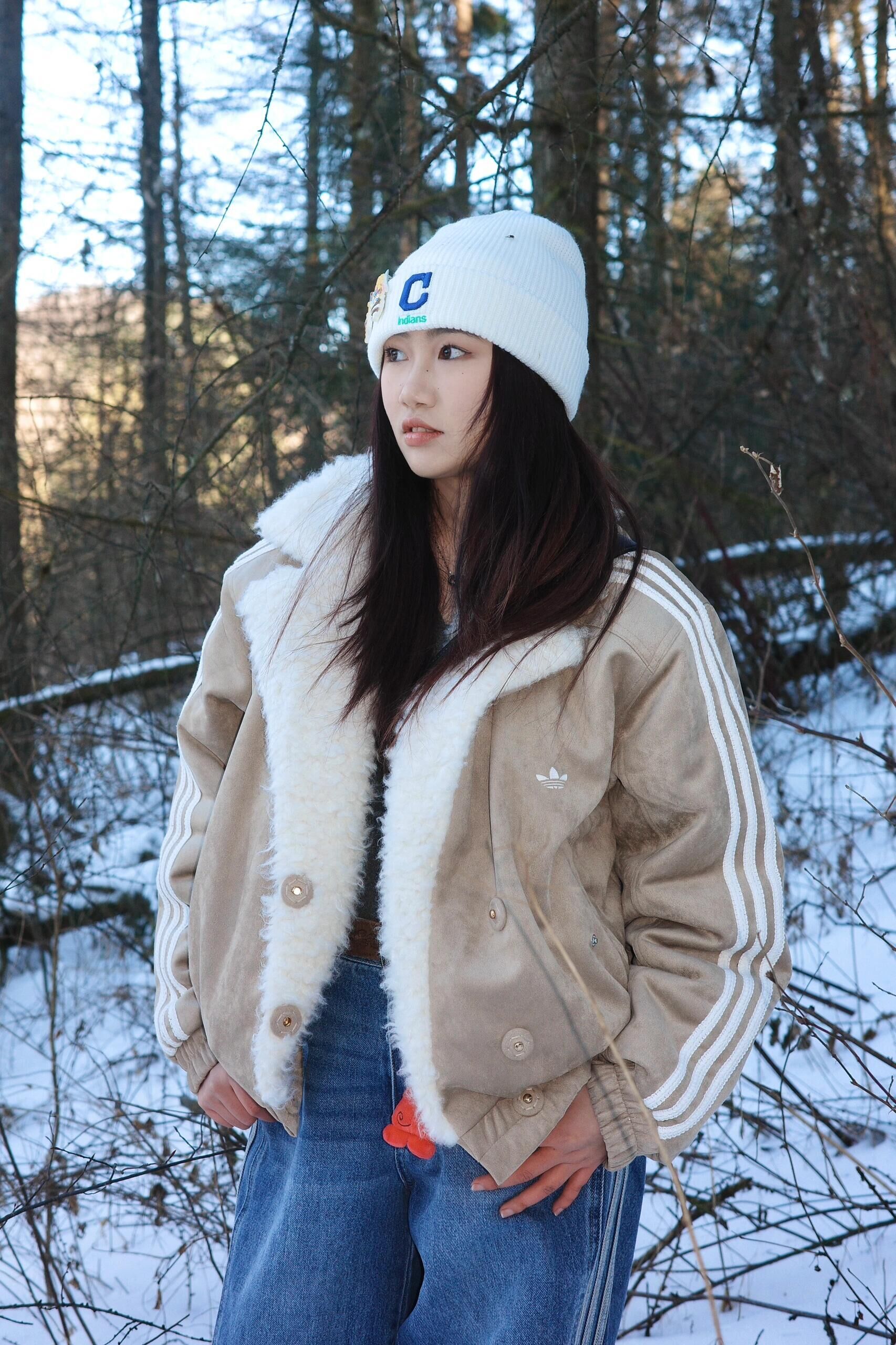 𝐀𝐝𝐢𝐝𝐚𝐬 麂皮羔羊毛夾棉外套