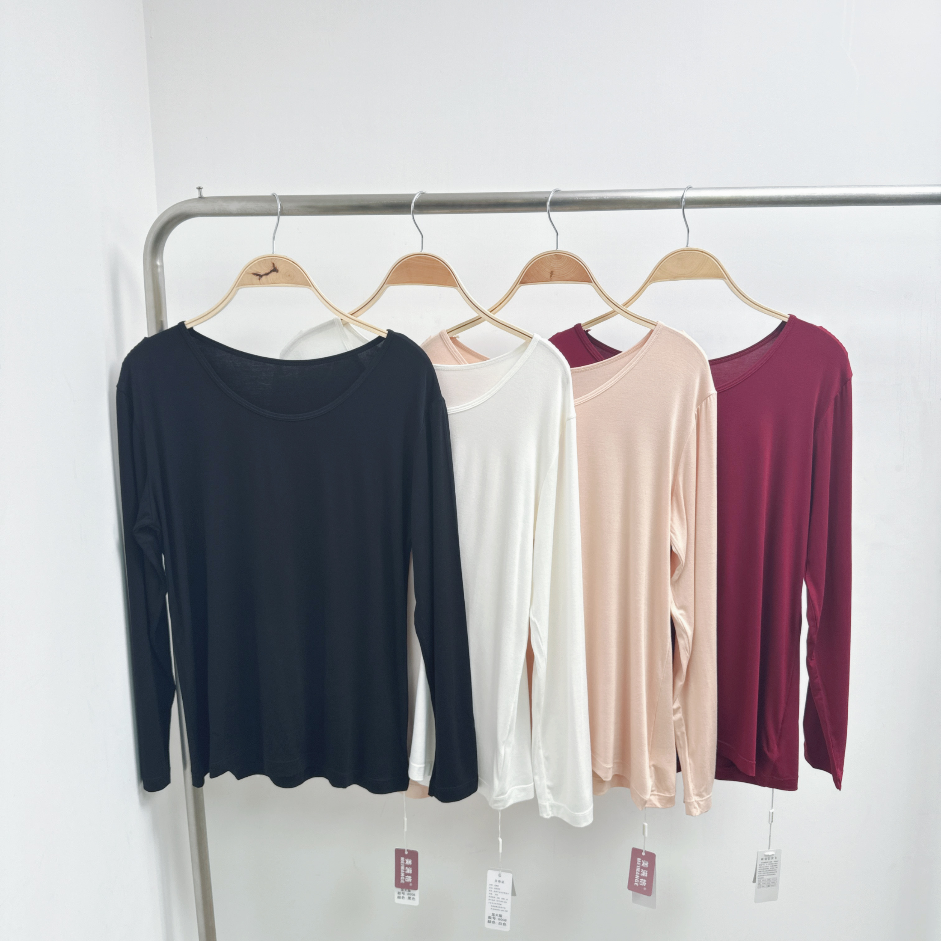 #800-中碼女裝圓領薄棉長袖打底衫 (P21-P24)