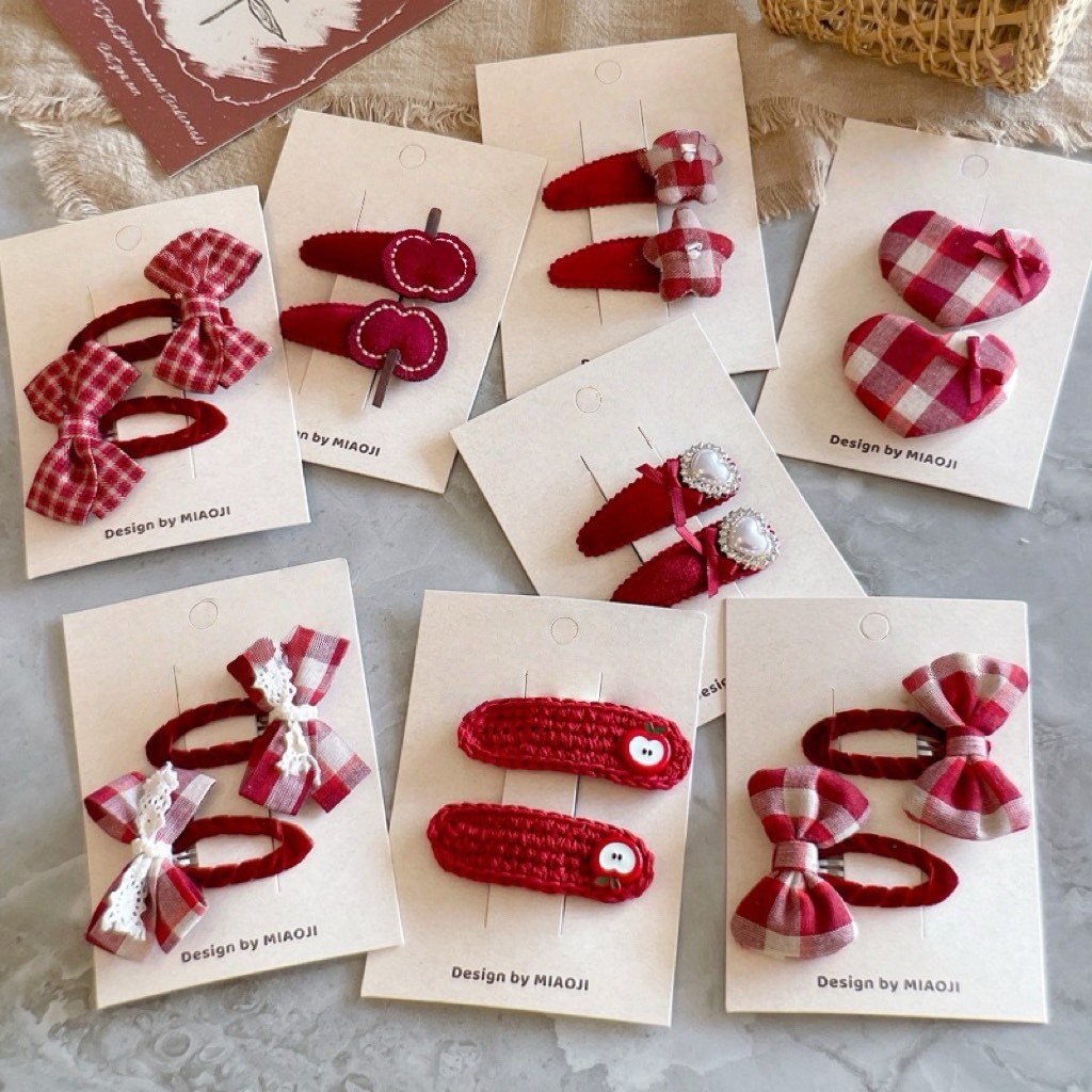 經典酒紅色系髮夾